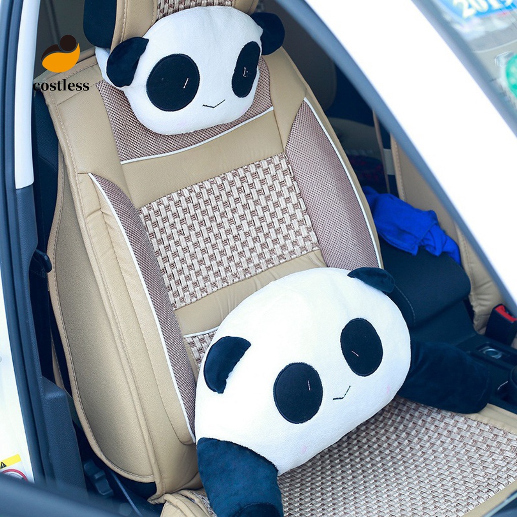 Gối Tựa Đầu Bằng Cotton PP Hình Gấu Trúc Dễ Thương Cho Xe Hơi
