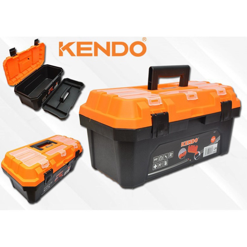 Hộp đựng dụng cụ đồ nghề kim khí đa năng 17inch Plastic Tool Box KENDO 90256 [SẴN HÀNG]