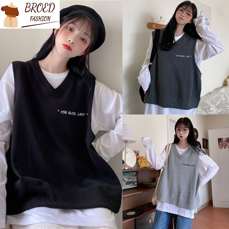 Set áo khoác ghi lê và áo dài tay thời trang năng động trẻ trung cho nữ | BigBuy360 - bigbuy360.vn