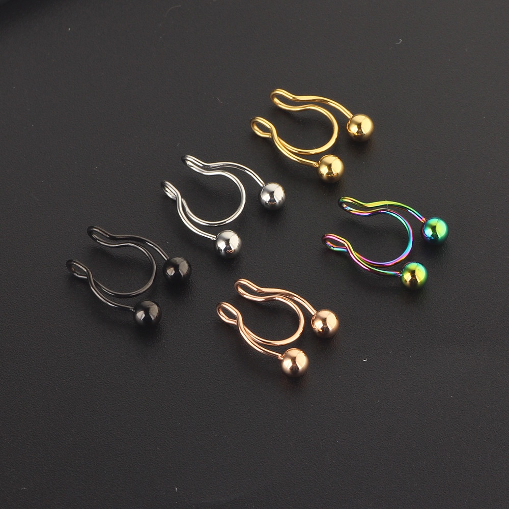 Khuyên Mũi Kẹp Khuyên Mũi Septum Dáng Chữ U Thép Titan Không Gỉ