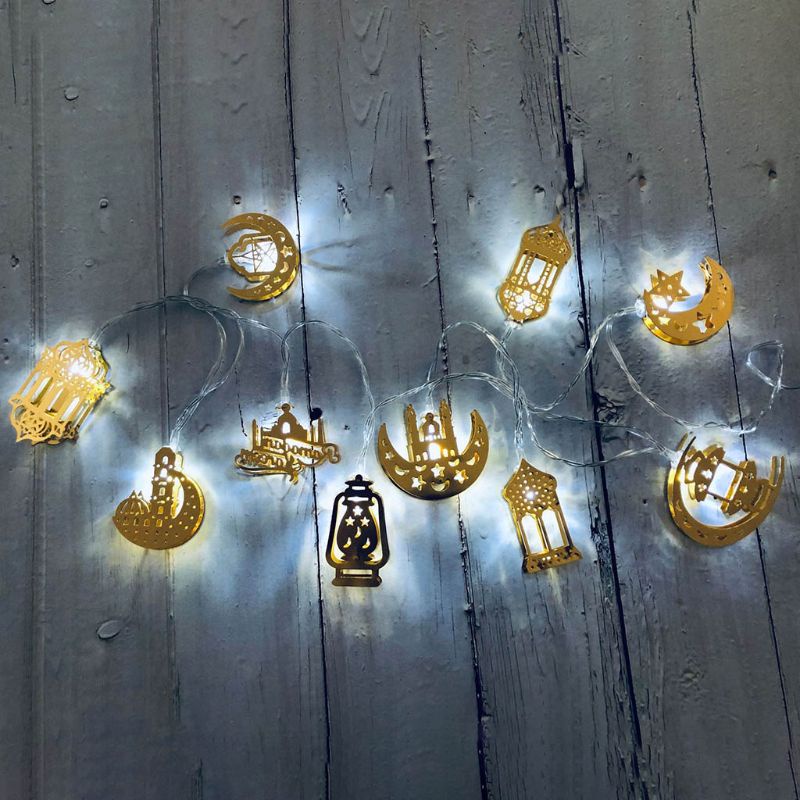 Dây Đèn LED Hình Ngôi Sao / Mặt Trăng / Lâu Đài Ramadan Trang Trí L