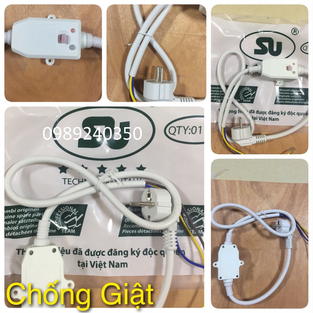 Dây nguồn chống giật điện bình nóng lạnh, chống rò điện máy nước nóng ELCB