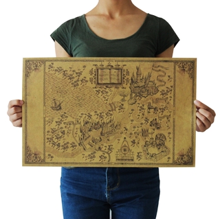 Giấy Dán Tường Hình Bản Đồ Thế Giới Phép Thuật Harry Potter