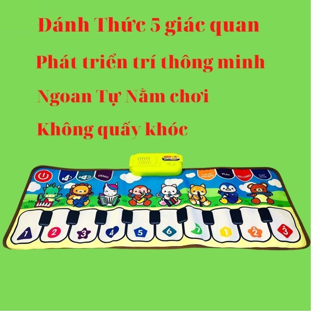 Thảm Đàn Piano Cho Bé Tự Nằm Chơi, Đồ chơi Phát Nhạc Thông Minh Phát Triển Giác Quan Cho Trẻ - ALOKIDS TB