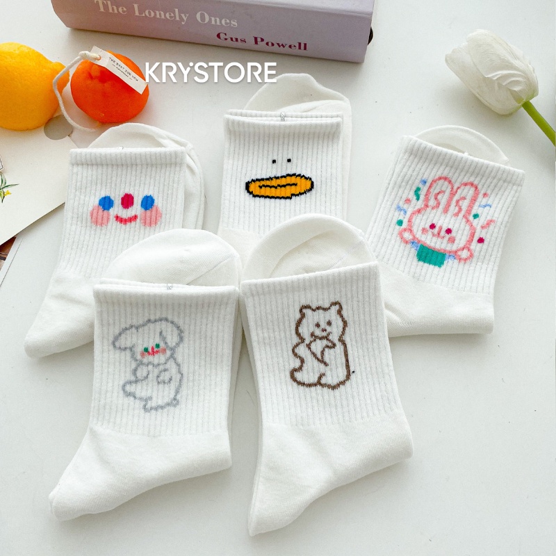 Set tất cao cổ hình cute dễ thương, vớ chất đẹp Krystore ST02