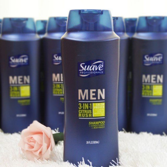 DẦU GỘI 3IN1 GỘI XẢ TẮM SUAVE MEN 828ML CỦA MỸ