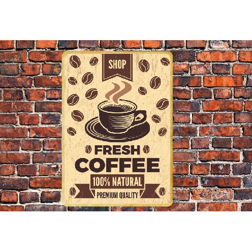 Tranh Thiếc ~A4 "Quán Coffee,Cafe" V5