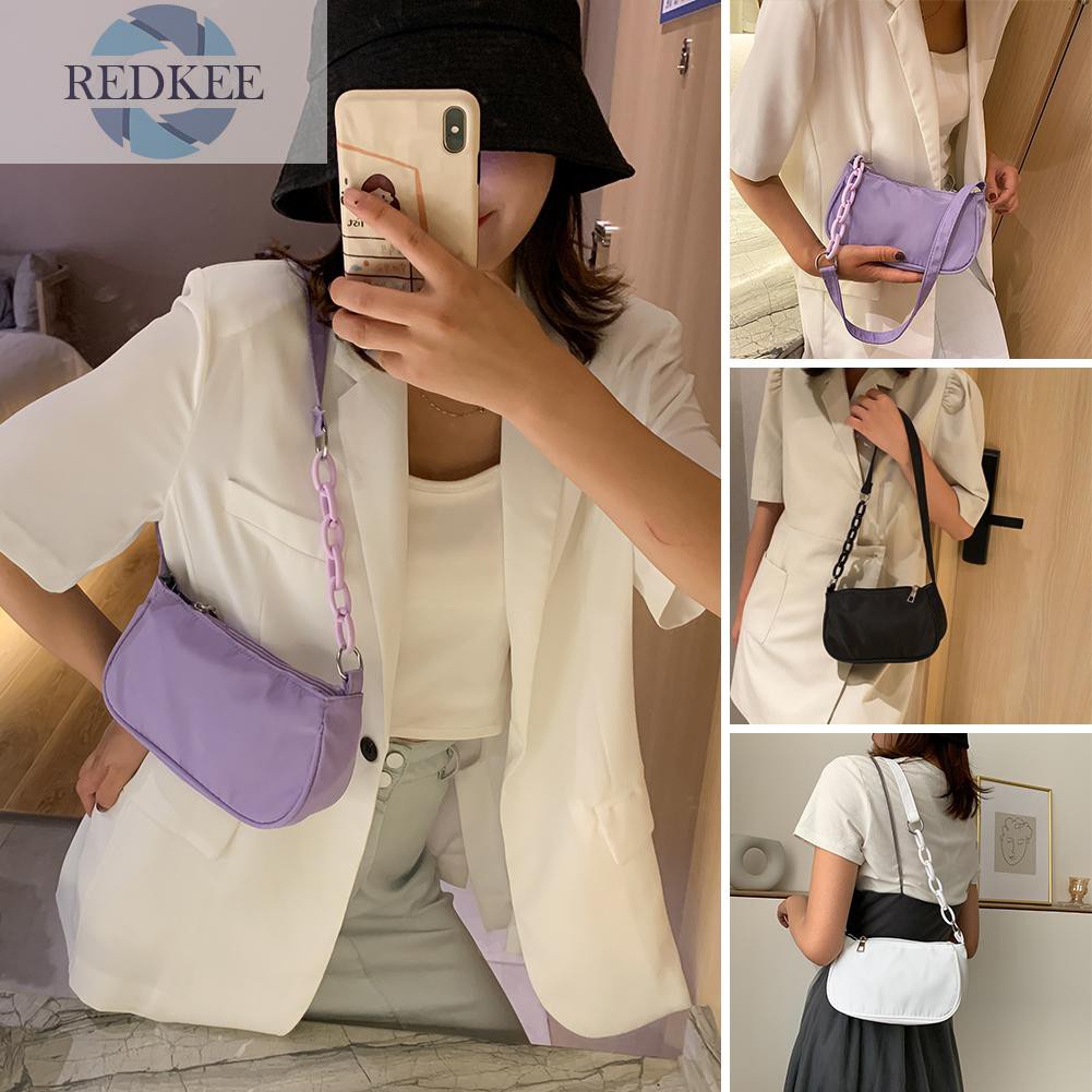 Túi Tote Đeo Vai / Kẹp Nách Chất Liệu Nylon Thiết Kế Đơn Giản Thời Trang Cho Nữ