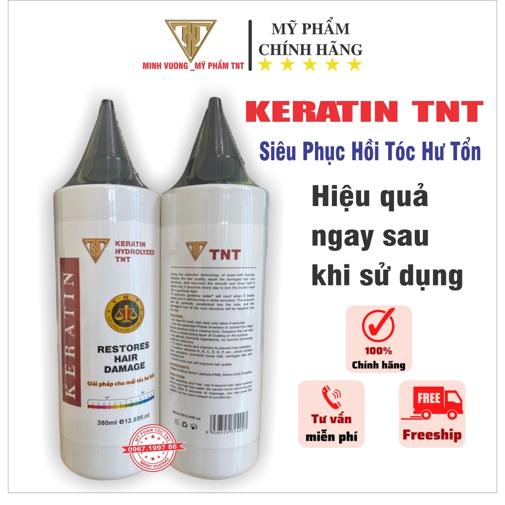 Ủ tóc keratin TNT thủy phân, sản phẩm phục hồi tóc hư tổn giúp tóc mềm mượt, đanh dai sợi tóc ngay từ lần đầu tiên