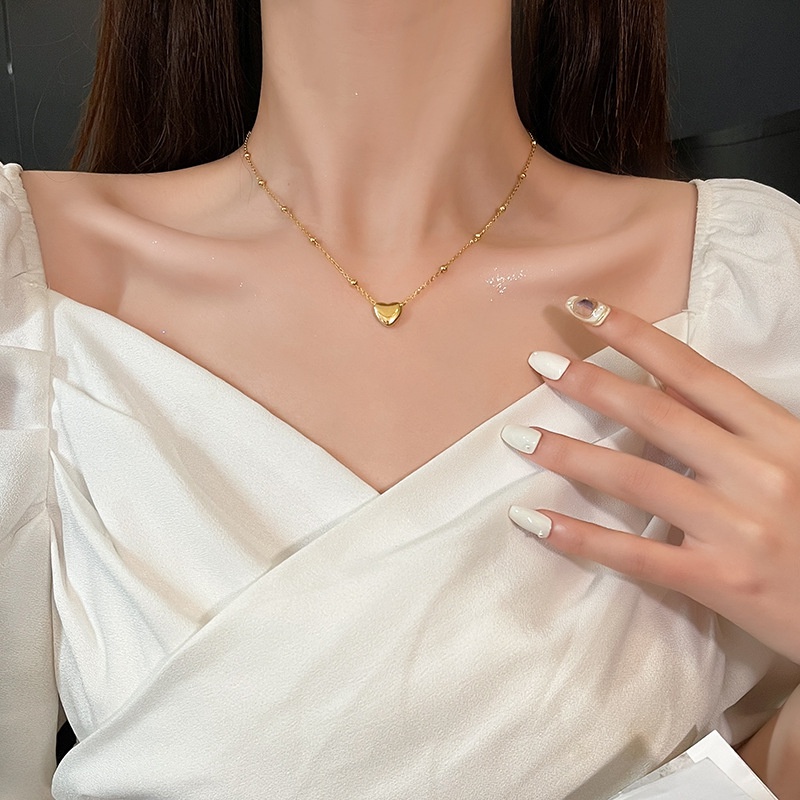 Vòng cổ Mạ Vàng 18K Mặt Hình Trái Tim