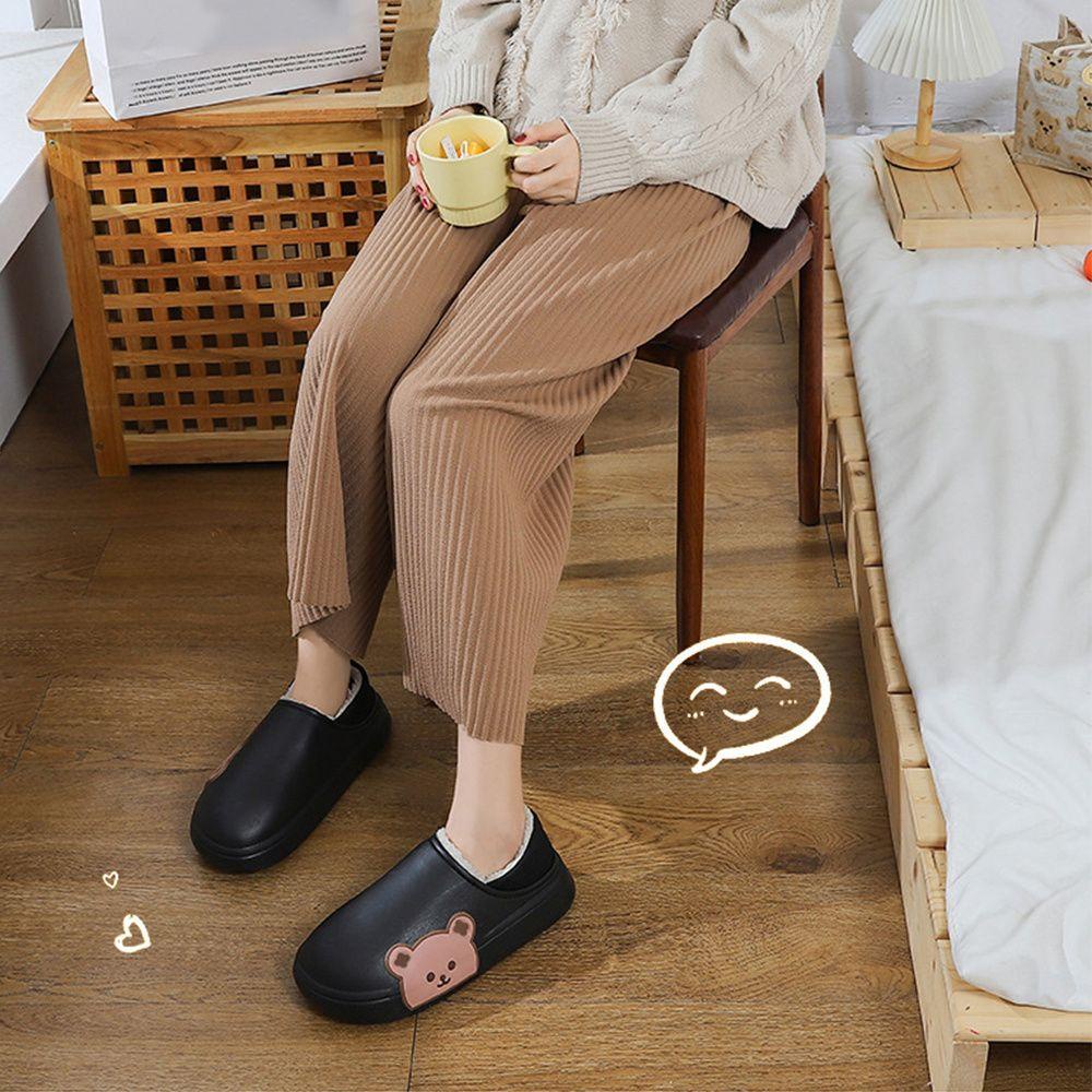 Dép Bông Đi Trong Nhà Đế Dày Chống Trượt Chống Thấm Nước