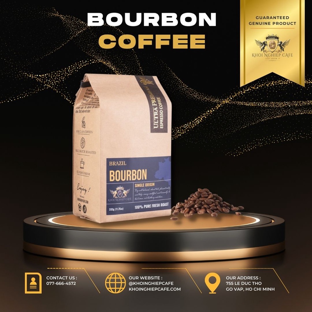 Cà phê 100% Arabica Bourbon Brazil