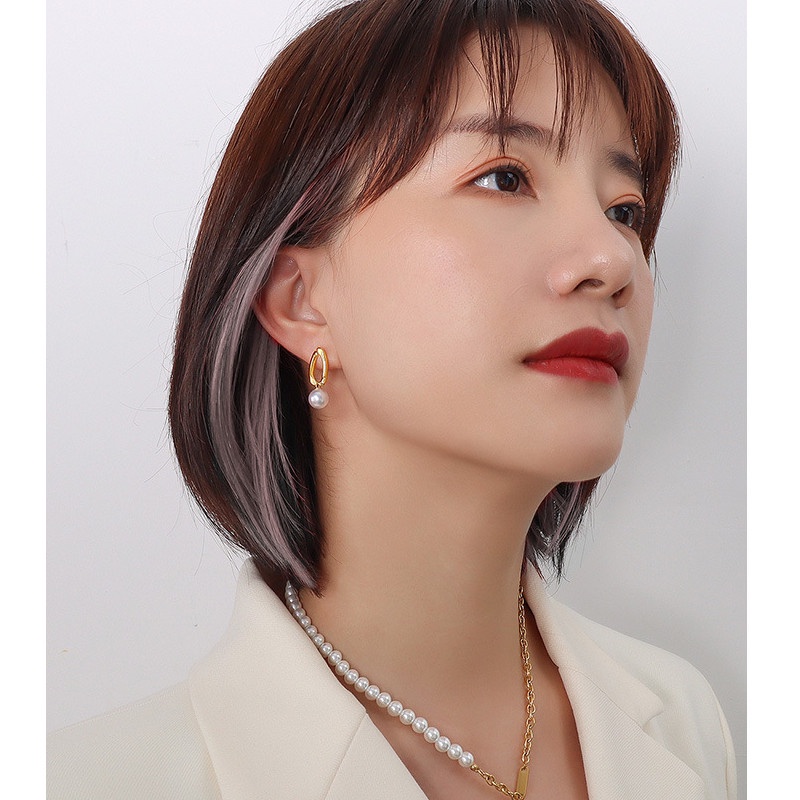 Bông Tai Titan Ko Han Rỉ Kiểu Cọc Cạch Dây Xích TT 4036