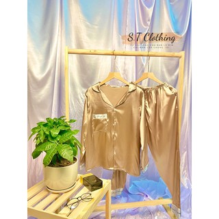[Voucher 15k cho Follower mới] đồ ngủ bộ đồ set đồ mặc nhà pijama lụa phi bóng trơn màu freesize
