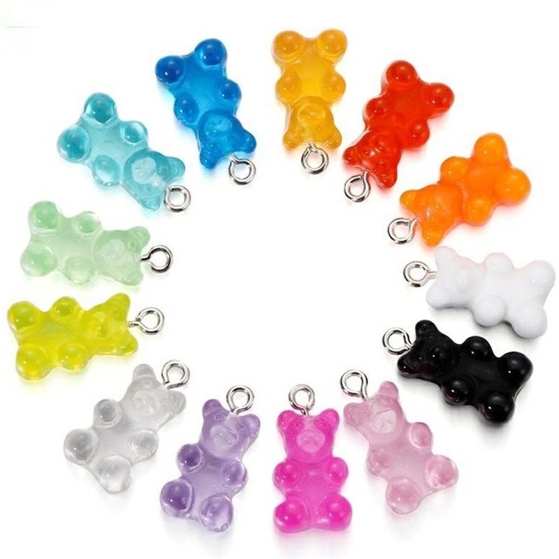 Set 50 Mặt Dây Chuyền Hình Gấu Gummy Mini Màu Sắc Ngẫu Nhiên DIY