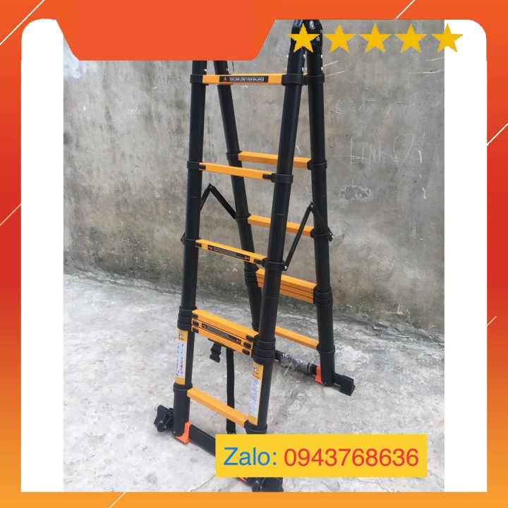 Thang nhôm rút đôi chữ A (2.2M+2.2M) - Sơn tĩnh điện