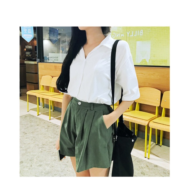 Áo Sơ Mi Ulzzang Cổ Pijama Tay Lỡ Trendy