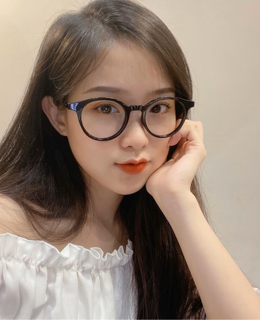KÍNH GỌNG NHỰA FORM TRÒN XINH -tròng ánh sáng xanh