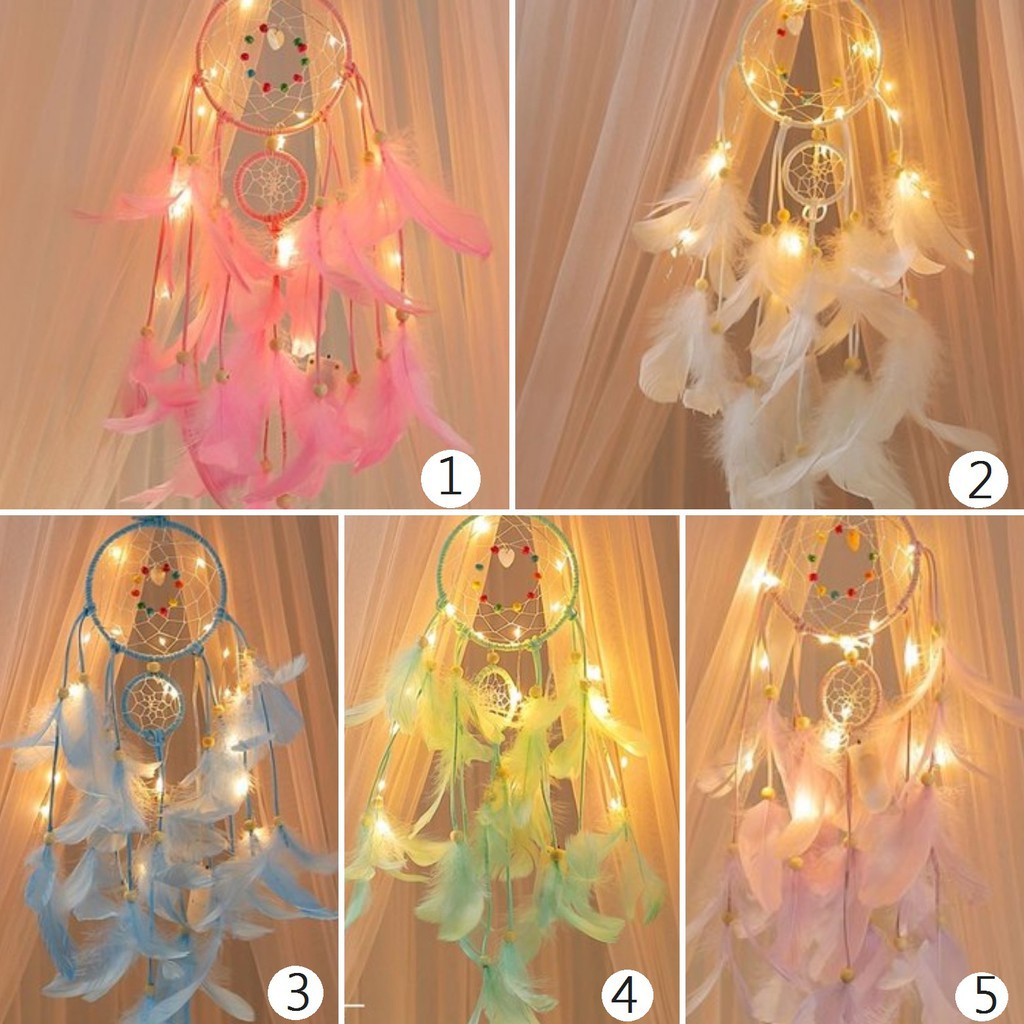 Dreamcatcher Đính Lông Vũ Trang Trí