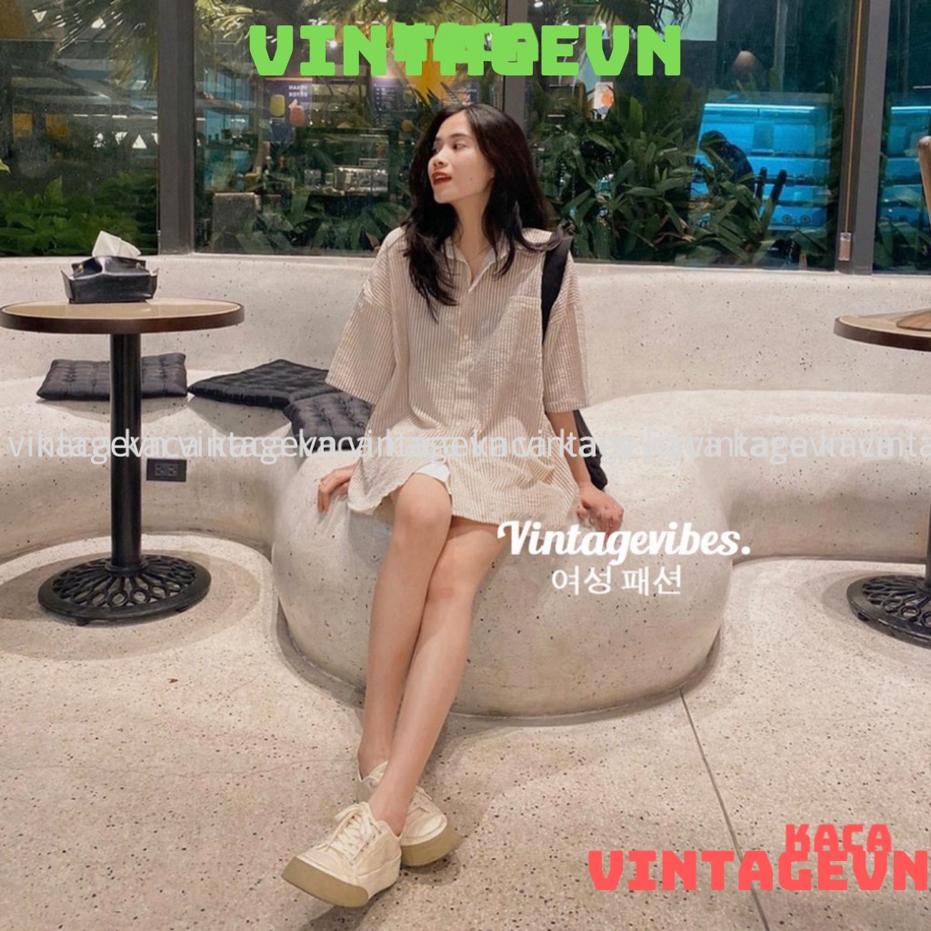 🚛[FREESHIP] Áo sơ mi Hàn Quốc dáng rộng kẻ sọc nhiều màu Ulzzang (hàng QC) - Ảnh thật 1000% kaca vintagevn | BigBuy360 - bigbuy360.vn