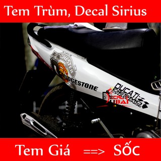 Tem trùm xe Sirius MU đỏ trắng