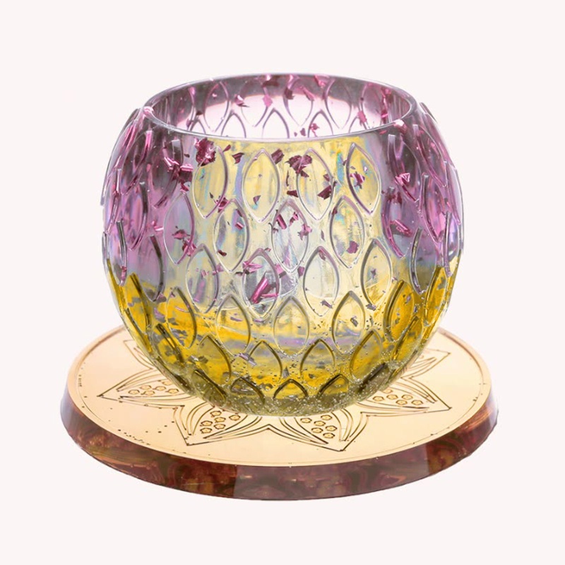 Sa Khuôn Silicon Làm Đế Nến Hình Bông Hoa Xinh Xắn