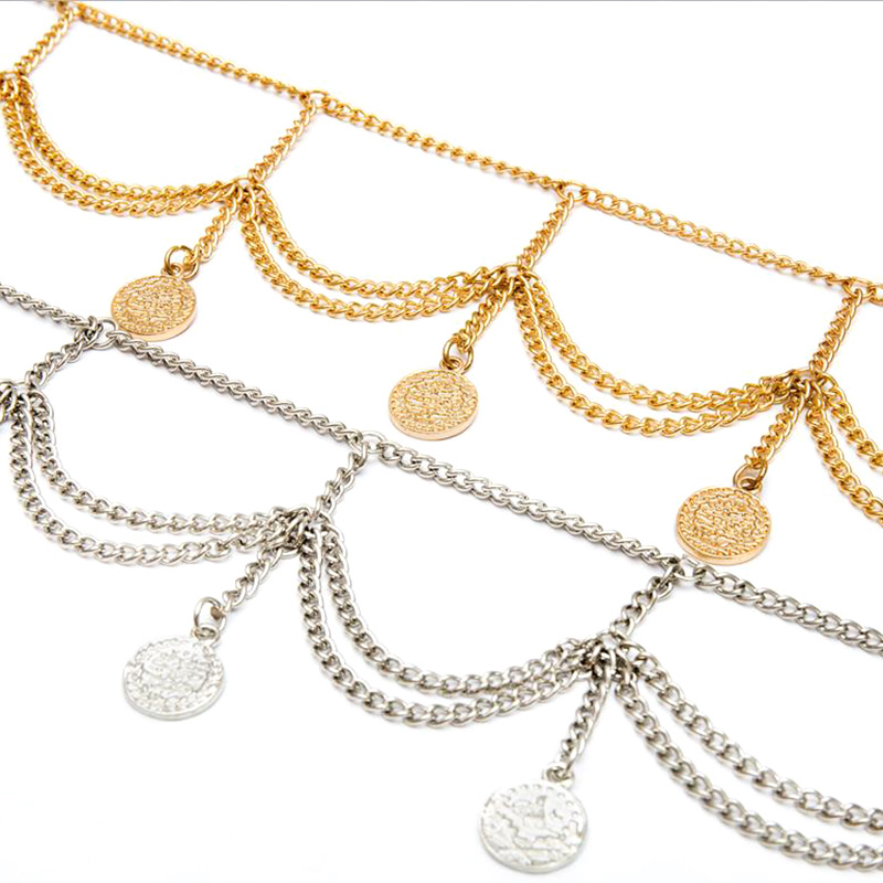 Dây thắt lưng nhiều lớp thiết kế hình học tua rua phong cách quyến rũ thời trang độc đáo