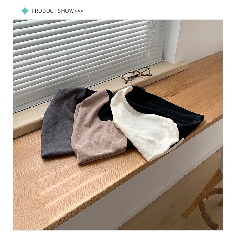 Mũ Turban Màu Đen Phong Cách Nhật Bản Cho Nữ