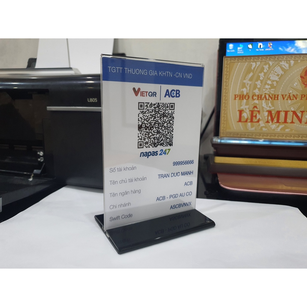 Menu Mã QR CODE để bàn bằng mica