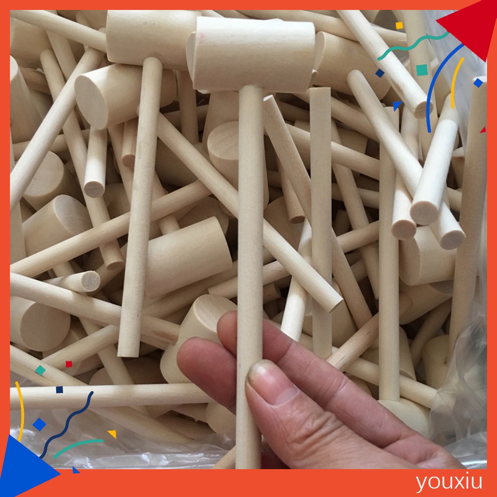Set 5 búa gỗ mini chưa trang trí độc đáo cho bé