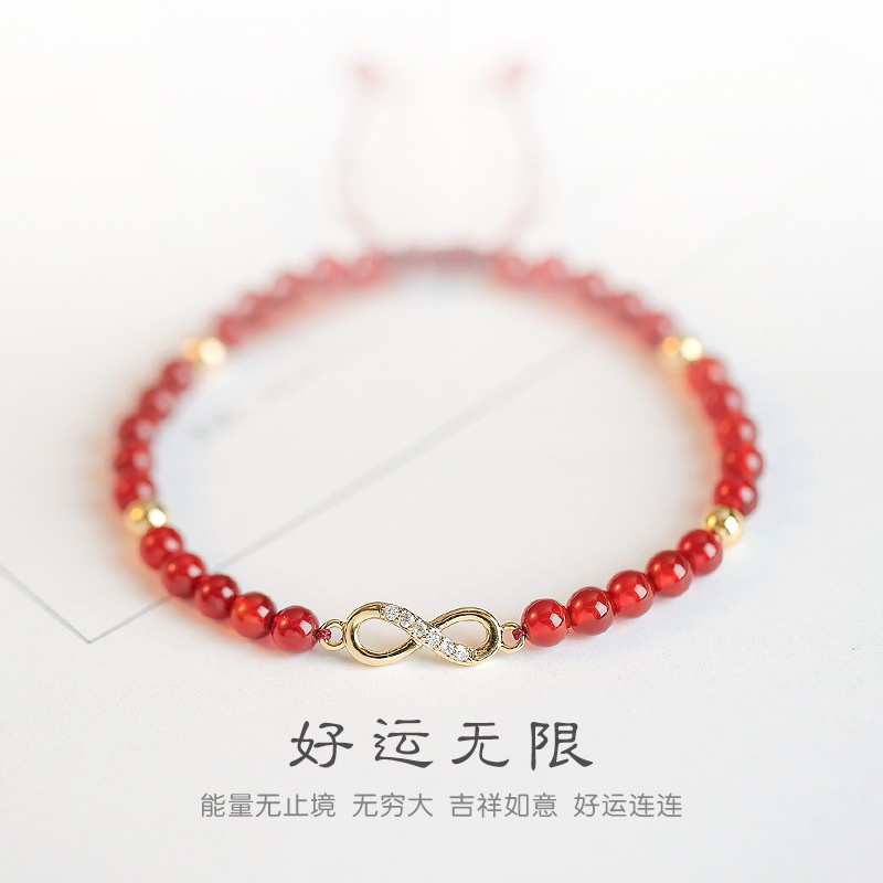 Vòng Tay Mã Não Đỏ Tự Nhiên Thiết Kế Đơn Giản Thời Trang Cho Nữ