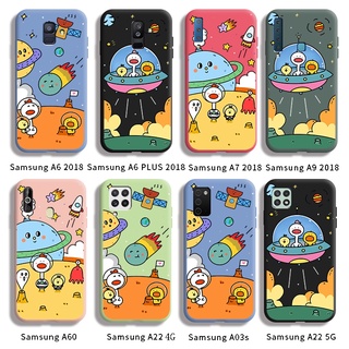 Ốp Cho Samsung galaxy A6 2018  A6 PLUS 2018 A7 2018 A9 2018 A60 A22 4G A22 5G A03s Với Vỏ Lưng Mỏng Mềm Chống Sốc Hành Tinh Vịt Nhỏ Màu Vàng Hoạt Hình Ốp Bảo Vệ Toàn Bộ Ống Kính Máy Ảnh Họa Tiết Silicon Lỏng Ốp Điện Thoại