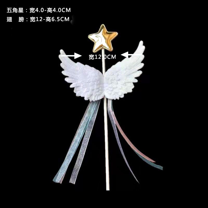 Que Cắm Trang Trí Bánh Kem Hình Thiên Thần - Ngôi Sao