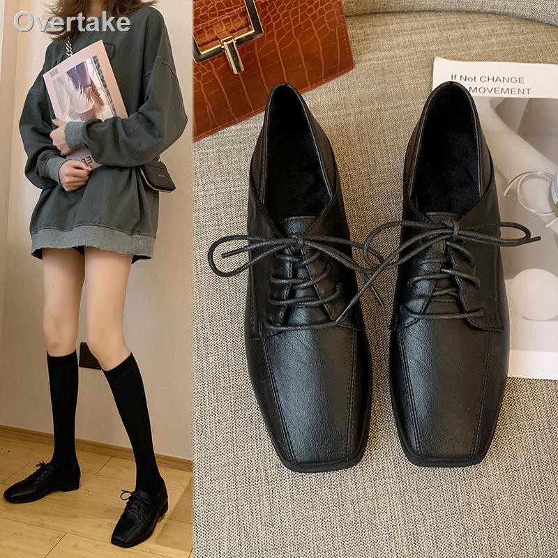 Giày Da Nữ Mũi Vuông Cột Dây Thời Trang 2021 | BigBuy360 - bigbuy360.vn