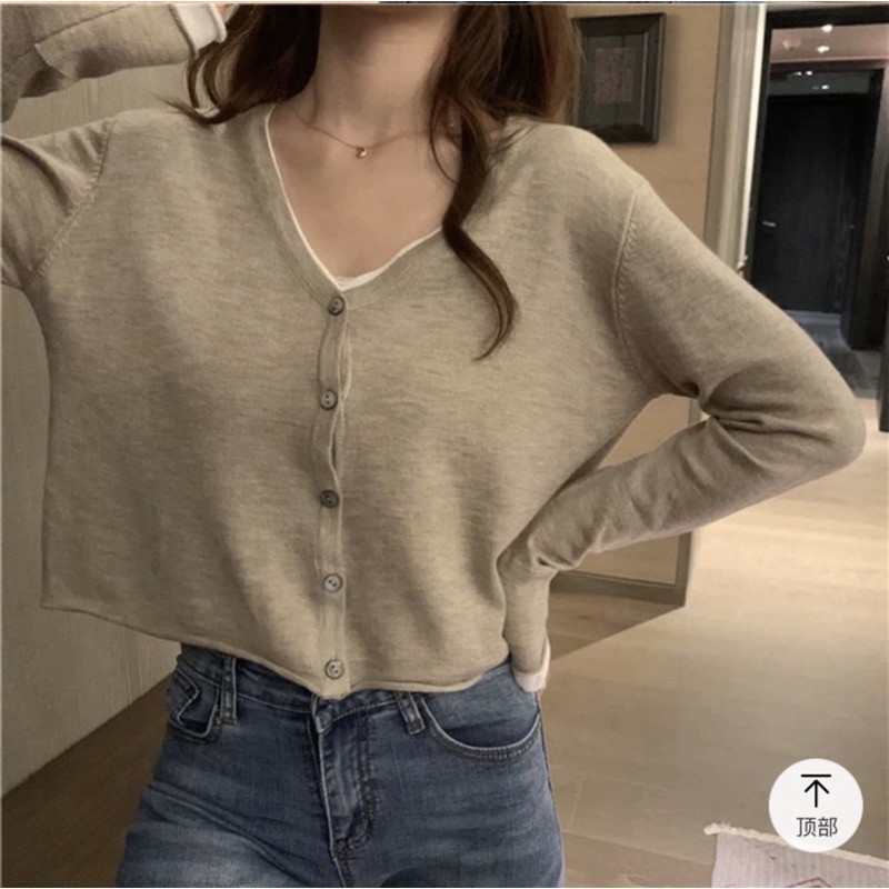 Áo len dáng ngắn 2 tà trắng - đen DF170 | BigBuy360 - bigbuy360.vn