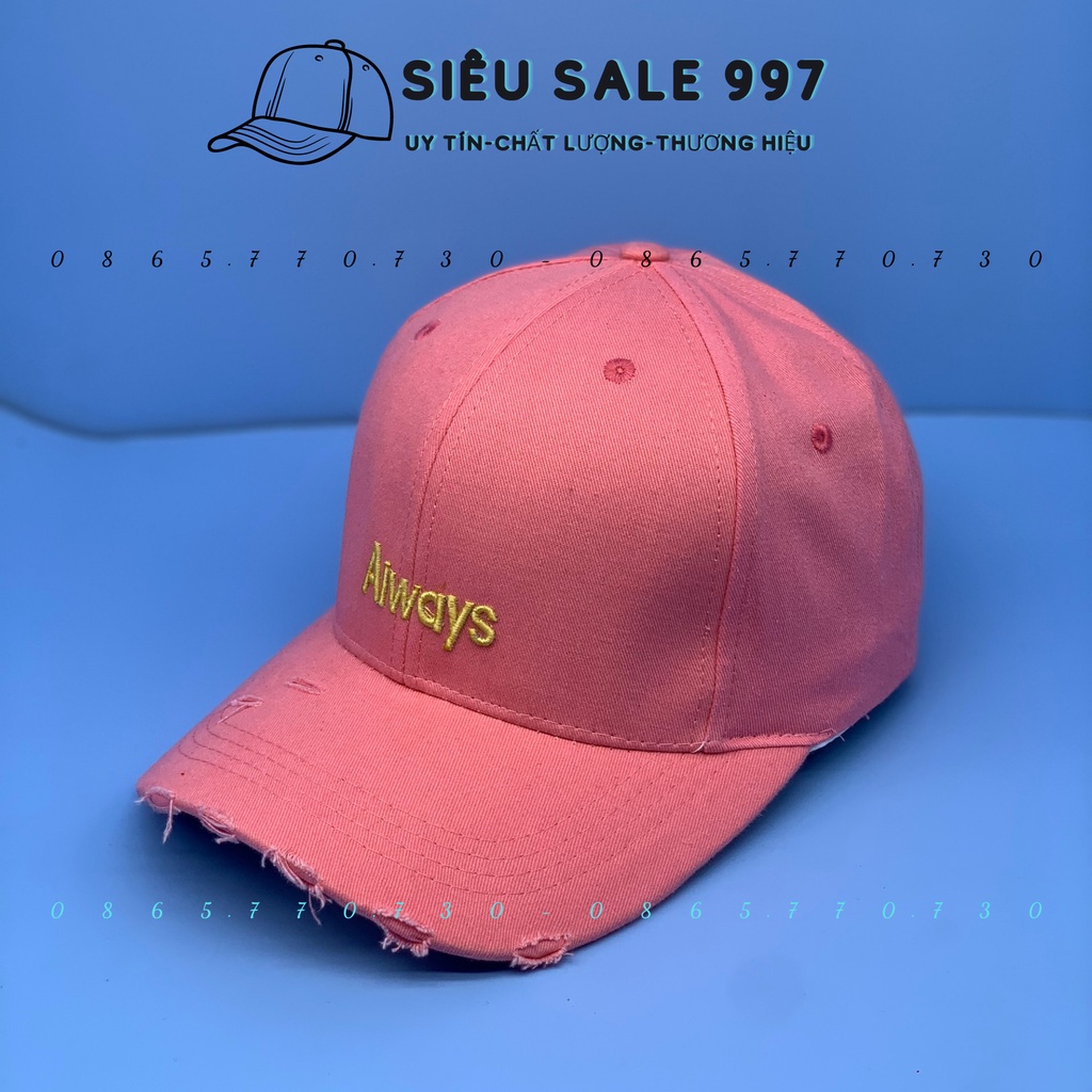 NÓN LƯỠI TRAI NHUNG ALWAYS RÁCH NHẸ CÁ TÍNH THỜI TRANG NAM NỮ ĐẸP