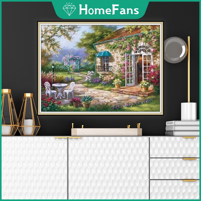 Tranh Đính Đá 5D Tự Làm Hình Phong Cảnh Kích Thước Lớn 80x60cm Trang Trí Nhà Cửa