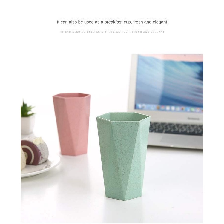 Cốc Đánh Răng Bằng Lúa Mạch Thiết Kế Hình Kim Cương Sáng Tạo