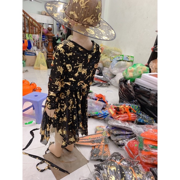 Sét bộ hoá trang halloween phù thuỷ cho bé gái gồm