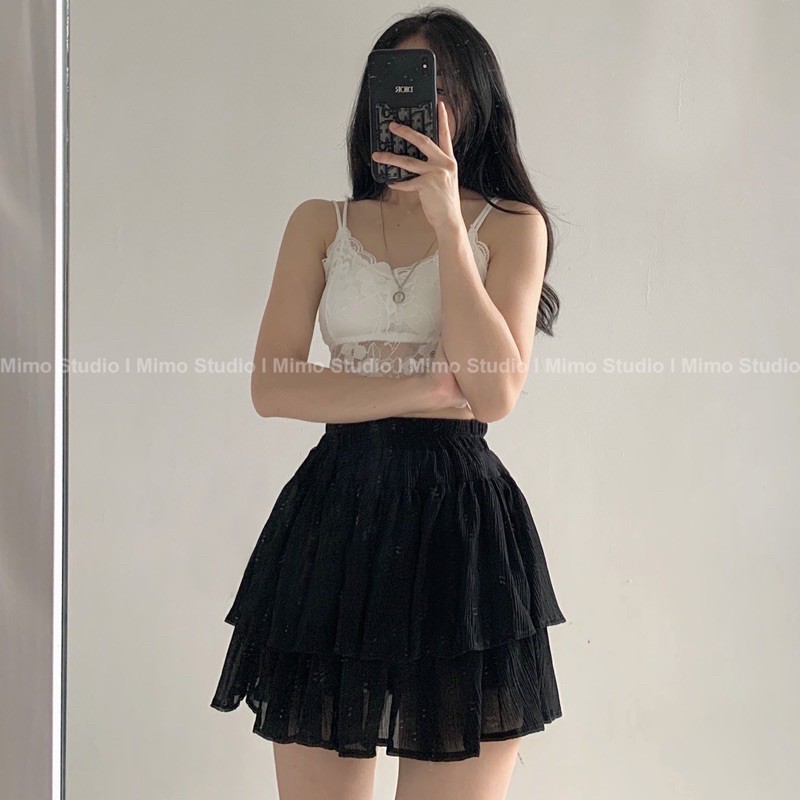 Áo ren dây rút -bra hoa