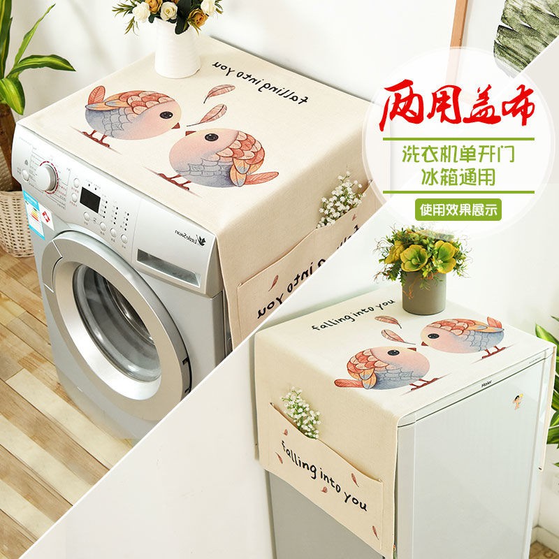 Tấm Vải Phủ Máy Giặt / Tủ Lạnh Họa Tiết Hoạt Hình Dễ Thương Ốp