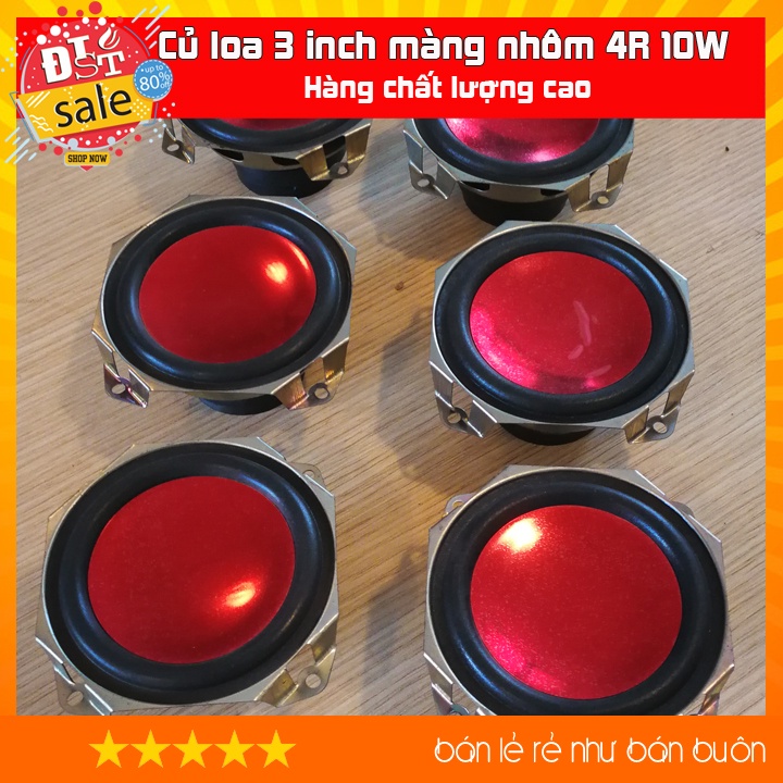 Loa toàn dải 3 inch màng nhôm màu đỏ 4R 10W từ kép chất âm siêu hay, độ chế box loa Bluetooth