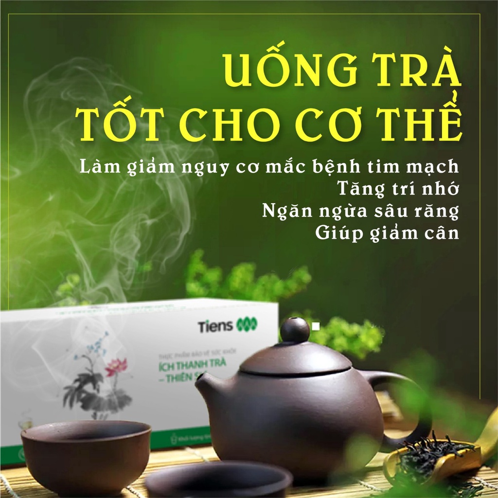 Ích thanh trà Tiens Thiên sư giúp giảm mỡ máu thanh lọc cơ thể hộp 40 gói