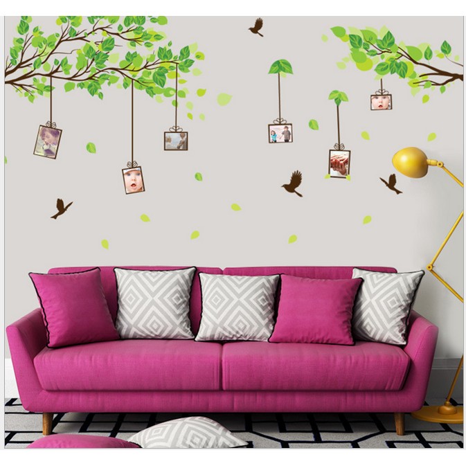 Decal dán tường Cành treo ảnh - khung ảnh dán tường trang trí phòng ngủ AmyShop