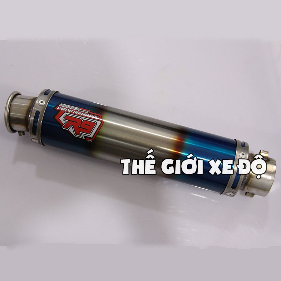 Pô r9 mugello titan full cổ inox độ pô Raider, Exciter, Winner, Axelo, Fz, GSX, Sonic ...