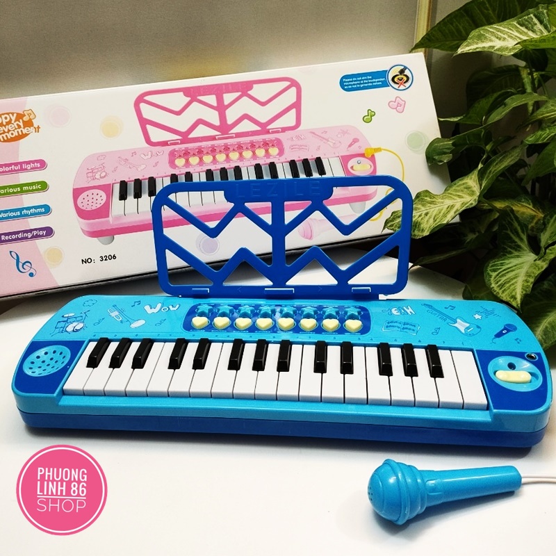 Đàn piano cho bé kèm mic đồ chơi có nhạc shop Phương Linh 86 D34