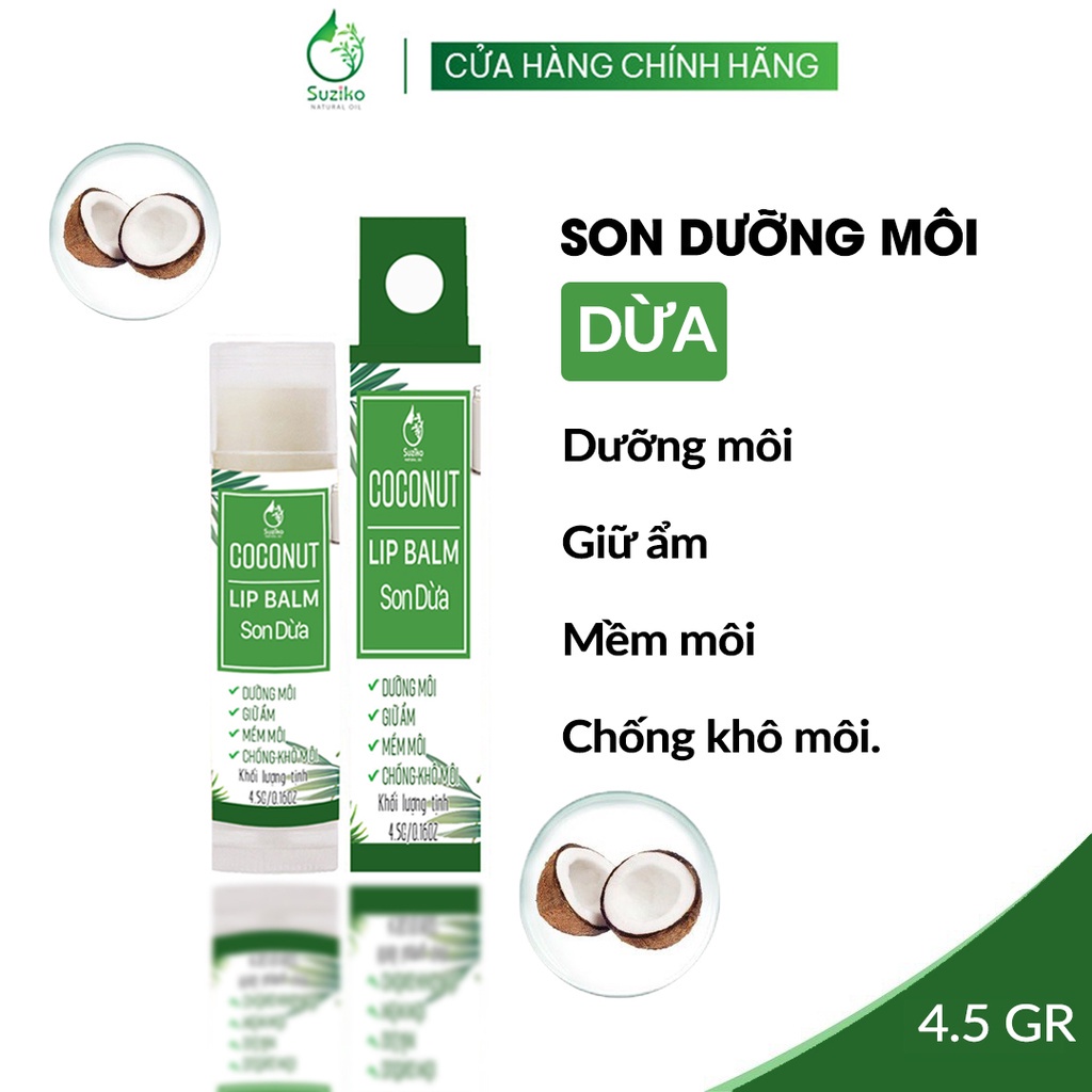 Son dưỡng môi SUZIKO dừa dưỡng ẩm mềm mượt giảm thâm 5g