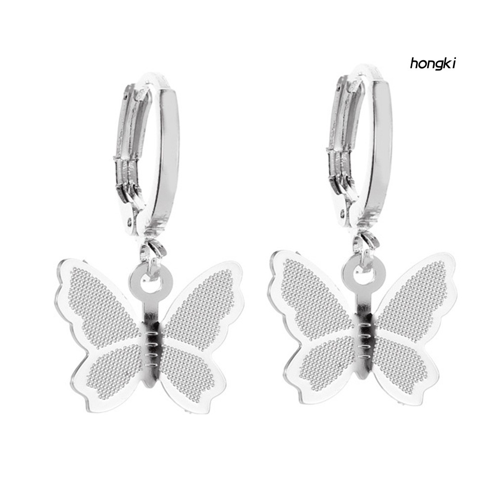 BUTTERFLY Bông Tai Hình Bướm Dáng Dài Thời Trang Dành Cho Nữ