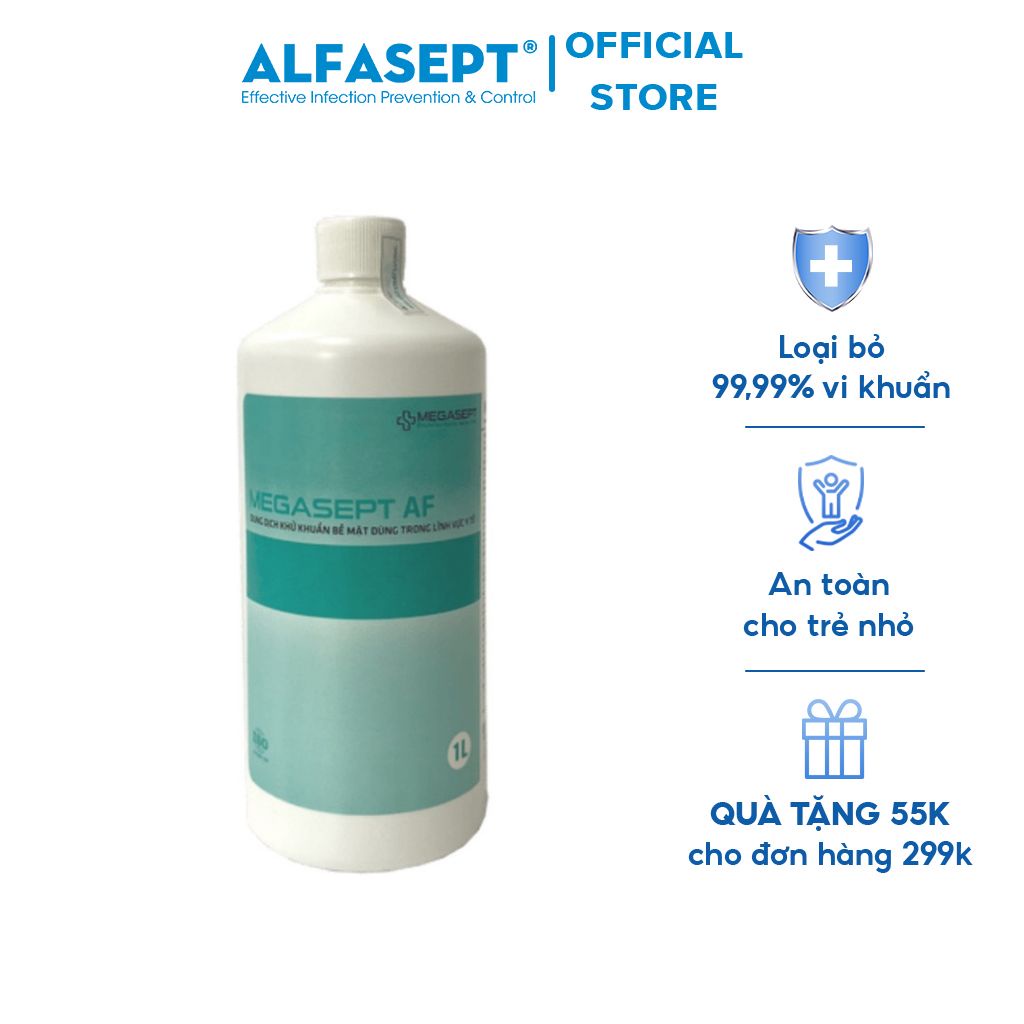 Dung Dịch Lau Bề Mặt MEGASEPT AF Giúp Sát Khuẩn, Khử Trùng Nhanh Chóng Và Hiệu Quả Chai 1L