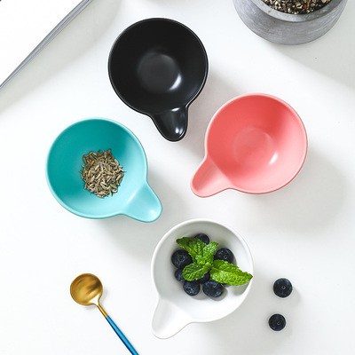 Bát ăn dặm gốm sứ tròn tay cầm sâu 12cm - nhiều màu